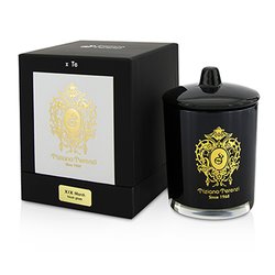 Tiziana Terenzi Glass Candle with Gold Decoration & Wooden Wick - XIX March (Black Glass) 170g/6oz