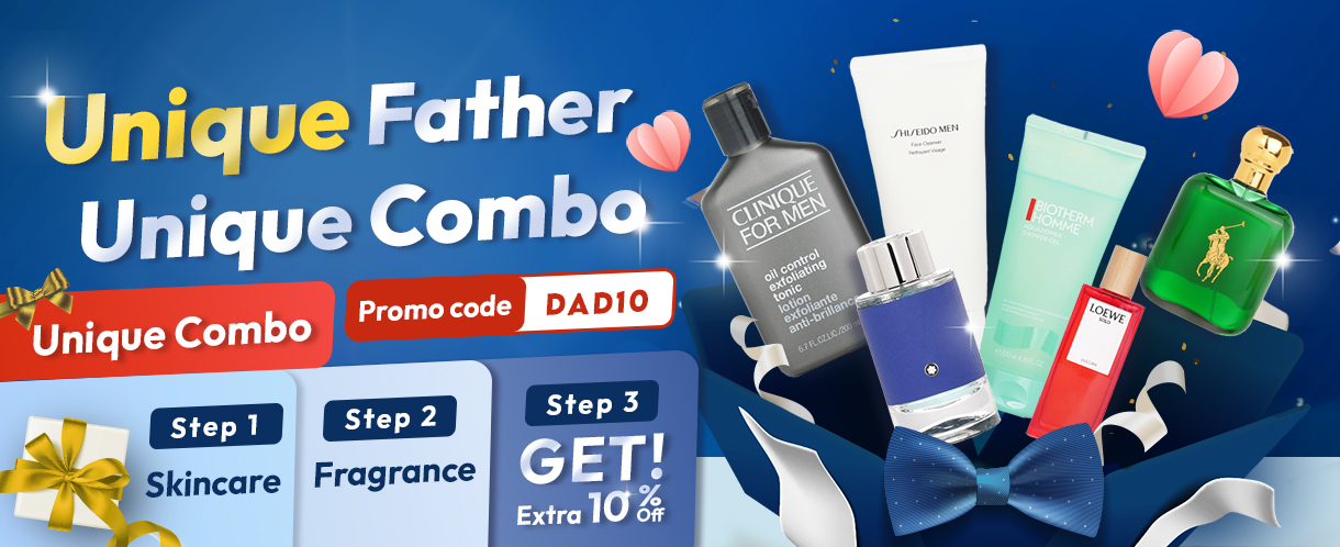 This Father's Day, treat Dad to a thoughtful selection of skincare and fragrance that showcases your affection. Purchase one item each from our selected skincare products and fragrances, and use the code "DAD10" to enjoy an extra 10% off the combo price. Show your love and appreciation for your extraordinary dad!