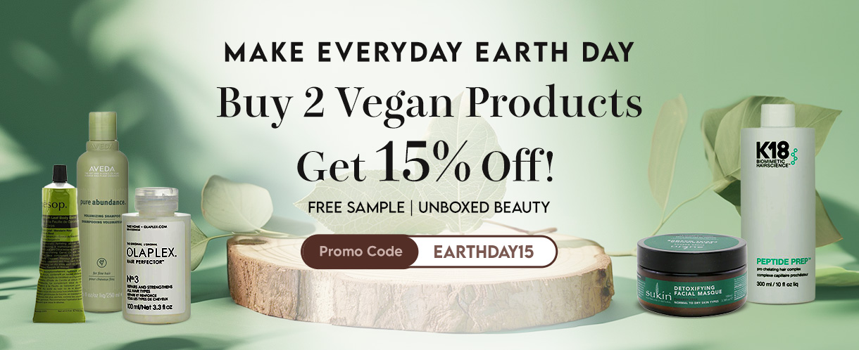 Celebrates Earth Day with Strawberrynet & revel in the beauty of nature! Buy two vegan products to enjoy 15% off & get unboxed beauty samples for FREE! 