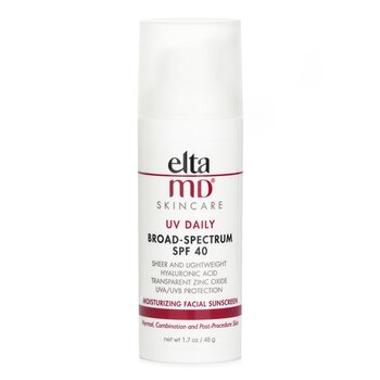 EltaMD UV Daily Moisturizing Facial Sunscreen SPF 40 - For Normal, Combination & Post-Procedure Skin 48g/1.7oz