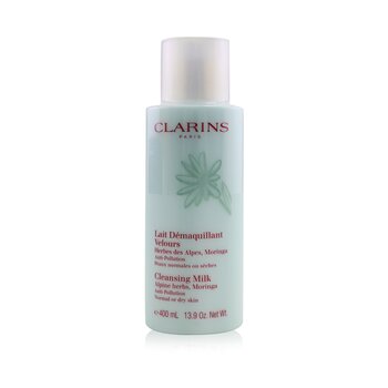 Clarins Anti-Pollution Cleansing Milk With Alpine Herbs, Maringa - Normal or Dry Skin 400ml/14oz