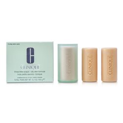 Clinique Trzy małe mydełka do mycia twarzy 3 Little Soap - Oily Skin Formula 3x50g