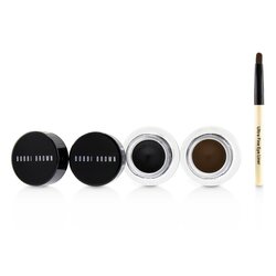 Bobbi Brown Стойкая Гелевая Подводка Дуо: 2x Гелевая Подводка для Глаз 3г (Black Ink, Sepia Ink) + Мини Тонкая Кисть для Подводки 3pcs