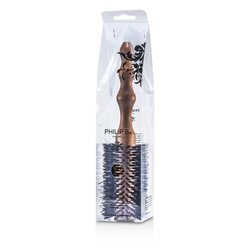 Philip B Large 65mm Round Brush (Polished Mahogany Handle, 65% Boar Bristle + 35% Nylon) 1pcs