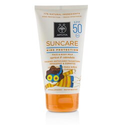 Apivita Suncare Kids Protection Face & Body Milk SPF 50 With Apricot & Calendula (Exp. Date: 12/2019) 150ml/5oz