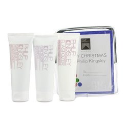 Philip Kingsley Pure Silver Jet Set: Shampoo 75ml + Conditioner 75ml + Elasticizer 75ml 3pcs