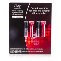 Olay Set Regenerist Cuidado de Ojos Micro Esculpidor: 2x Crema de Ojos 10ml/0.34oz + 2x Suero de Pestañas 5ml/0.17oz 4pcs