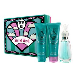 Anna Sui Kit Secret Wish: Eau De Toilette Spray 50ml/1.7oz + Loção Corporal 90ml/3oz + Gel Para Banho 90ml/3oz 3pcs