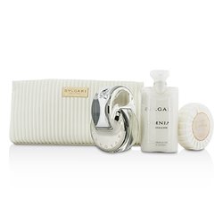 Bvlgari Omnia Crystalline Набор: Туалетная Вода Спрей 65мл/2.2унц + Мыло 75г/2.6унц + Лосьон для Тела 75мл/2.5унц + Сумка 3pcs+1pouch