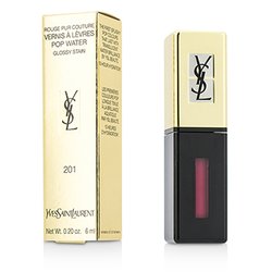 Yves Saint Laurent Rouge Pur Couture Vernis A Levres Pop Water Glossy Stain - #201 Dewy Red 6ml/0.2oz