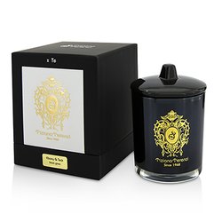 Tiziana Terenzi Glass Candle with Gold Decoration & Wooden Wick - Ebony & Teck (Black Glass) 170g/6oz