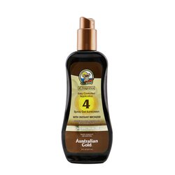 Australian Gold Spray Gel Sunscreen Broad Spectrum SPF 4 with Instant Bronzer 237ml/8oz