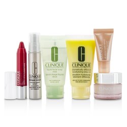 Clinique Cestovní Set: obličejové mýdlo 30ml + DDML+ 30ml + hydratační Surge intenzivní 15ml + Smart Serum 10ml +oční Serum 5ml + Chubby tyčinka #05 6pcs