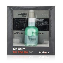 Anthony Zestaw Moisture On The Go Kit: All Purpose Facial Moisturizer 90ml + Invigorating Rush Hair & Body Wash 100ml + Hand Cream 90ml 3pcs