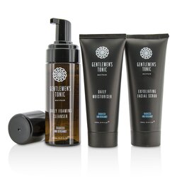 英國紳士 臉部護理禮品套裝:臉部去角質磨砂膏+日常泡沫潔面乳150ml + 日常滋潤面霜 100ml 3件