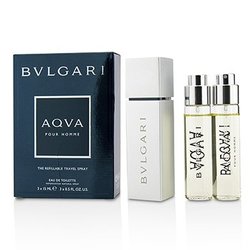 Bvlgari Aqva Pour Homme The Refillable Eau De Toilette Spray de Viaje Recargable 3x15ml/0.5oz
