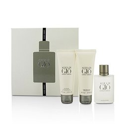 Giorgio Armani Acqua Di Gio Coffret: Eau De Toilette Spray 50ml/1.7oz + All Over Body Shampoo 75ml/2.5oz + After Shave Balm 75ml/2.5oz 3pcs
