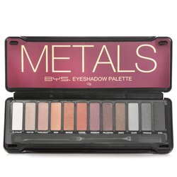 BYS Eyeshadow Palette (12x Eyeshadow, 2x Applicator) - Metals 12g/0.42oz