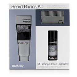Anthony Kit Beard Basics: 1x Jabón Acondicionante de Barba 177ml, 1x Pre-Afeitado + Aceite Acondicionante de Barba 59ml, 1x Peine de Barba 3pcs