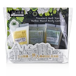 Tsaio مجموعة Traveler's Herb Diary للجسم بمزيج عشبي: رغوة غسول للوجه + شامبو مغذي + غسول لشد بشرة الجسم 3pcs