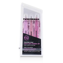 Tweezerman Set de Micro Mini Pinzas (Studio Collection) 3pcs+1case