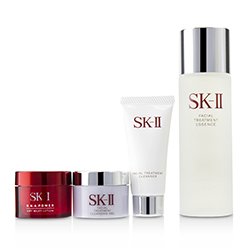 SK II مجموعة Pitera Full Line: خلاصة علاجية 75مل + غسول حليبي R.N.A. Power 15 جرام + جل منظف 15 جرام + منظف 20 جرام 5pcs