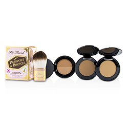 Too Faced Passport To Bronze Deluxe Bronzers & Flatbuki Brush Set