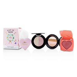 Too Faced مجموعة هايلايت وفرشاة Let It Glow