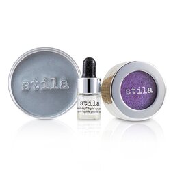 Stila Magnificent Metals Foil Finish Sombra de Ojos Con Mini Primer Líquido de Ojos Duradero - # Metallic Violet 2pcs