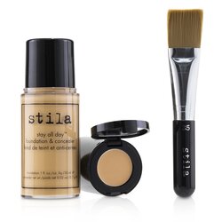 詩狄娜 全天候遮瑕粉底液,遮瑕膏,化妝刷組合Stay All Day Foundation, Concealer & Brush Kit - # 6 Tone 2pcs