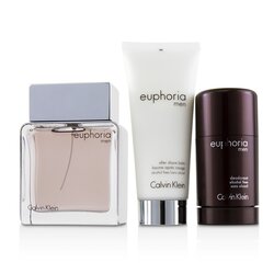 Calvin Klein Euphoria Men Coffret: Eau De Toilette Spray 100ml/3.4oz + Deodorant Stick 75g/2.6oz + After Shave Balm 100ml/3.4oz 3pcs