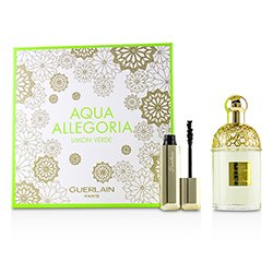 Guerlain Aqua Allegoria Limon Verde Coffret: Eau De Toilette Spray 125ml/4.2oz + Cils D''Enfer Maxi Lash Volume Creating-Curl Máscara Esculpidora 01 Noir 8.5ml/0.28oz 2pcs