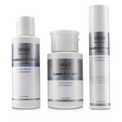 Obagi Clenziderm M.D. Acne Therapeutic System: Limpiador 118ml + Terapia de Poros 148ml + Loción Terapéutica 47ml 3pcs