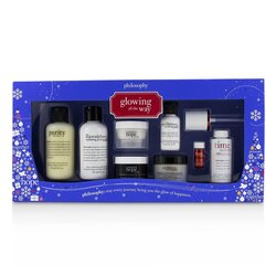 Philosophy Kit Glowing All The Way: Limpiador x 2 + Hidratante x 2 + Peel x 2 + Suero & Activador 8pcs