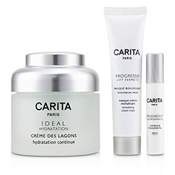Carita Ideal Hydratation Coffret: Lagoon Cream 50ml + Replumping Effect Serum 2ml + Biological Mask 15ml 3pcs