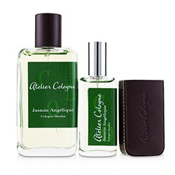 Atelier Cologne مجموعة Jasmin Angelique: سبراي كولون 100مل/3.3 أوقية + سبراي كولون عبوة قابلة للتعبئة 30مل/1 أوقية + علبة جلدية 3pcs