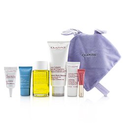 Clarins Maternity Set: Tonic Treatment Oil+ Stretch Mark Minimizer+Hydra-Essentiel Cream+ Body Scrub+ Eye Gel+ Lip Perfector+ Bag 6pcs+1bag