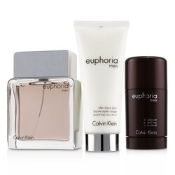 Calvin Klein Euphoria Men Coffret: Eau De Toilette Spray 100ml/3.4oz + Deodorant Stick 75g/2.6oz +After Shave Balm 100ml/3.4oz (Green Box) 3pcs