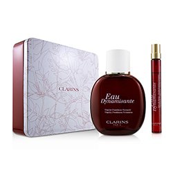 Clarins Eau Dynamisante Набор: Аромат Спрей 100мл/3.3унц + Заполняемый Спрей 10мл/0.3унц + Металлическая Коробка 2pcs+1box