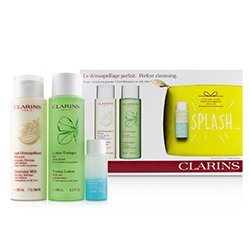 Clarins Set Perfect Cleansing (Piel Mixta o Grasa): Leche Limpiadora 200ml + Loción Tonificante 200ml + Removedor de Maquillaje de Ojos 30ml + Bolsa 3pcs+1bag
