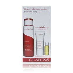 Clarins Beautiful Body Set: Body Fit 200ml/6.9oz + Exfoliating Body Scrub 30ml/1oz + Tonic Body Treatment Oil 10ml/0.33oz 3pcs