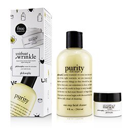 Philosophy Set Without A Wrinkle: 1x One-Step Limpiador Facial 236.6ml + 1x Línea Hidratante Correctora de Líneas 15ml 2pcs
