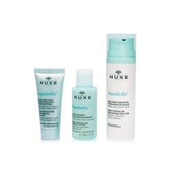 Nuxe Set Aquabella Hidratación (Para Piel Mixta): Gel Purificante 15ml + Esencia-Loción 35ml + Emulsión Hidratante 50ml 3pcs+1bag