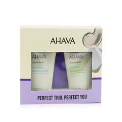 Ahava Set Deadsea Water Perfect Mineral Body Trio: Crema de Manos 40ml + Loción Corporal 40ml + Gel de Ducha 40ml 3pcs