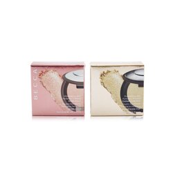 Becca Pop On The Glow (Mini Shimmering Skin Perfector Pressed Duo) - # Champagne Pop & Rose Gold 2x2.4g/0.085oz