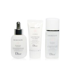 Christian Dior Diorsnow Осветляющий Набор: Молочко Сыворотка + Лосьон + UV Защитный Флюид SPF50 + Сумка (Коробка Слегка Повреждена) 3pcs+1pouch