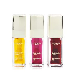 Clarins Instant Light Lip Comfort Oil Trio Set (01 Honey, 02 Raspberry, 03 Red Berry) 3x7ml/0.1oz