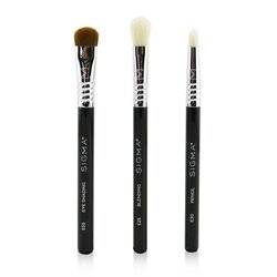 Sigma Beauty Glam 'N Go Mini Eye Brush Set (3x Brushes + 1x Bag) 3pcs+1bag