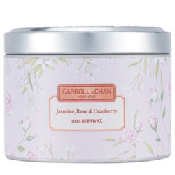Carroll & Chan Vela en Lata 100% de Cera de Abejas - Jasmine Rose Cranberry (8x6) cm