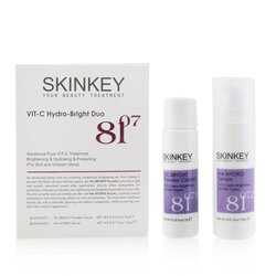 SKINKEY Whitening Series Vit-C Hydro-Bright Duo (For Dull & Uneven Skins) - Advanced Pure Vit-C Treatment Brightening, Hydrating & Protecting 2pcs